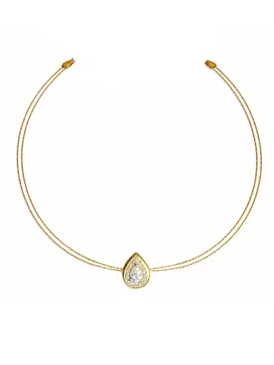 Wish Fine Jewelry 0.36ct Diamond 14K Gold Pendant Pear Necklace | Thumbnail 2