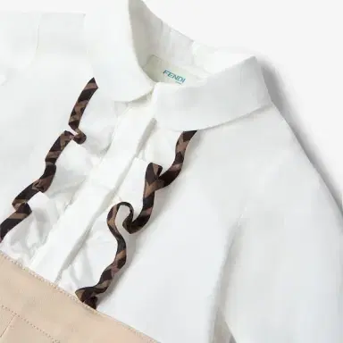 Fendi Baby dress with white cotton poplin long-sleeved shirt | Thumbnail 3 Fendi Baby dress with white cotton poplin long-sleeved shirt | Thumbnail 3