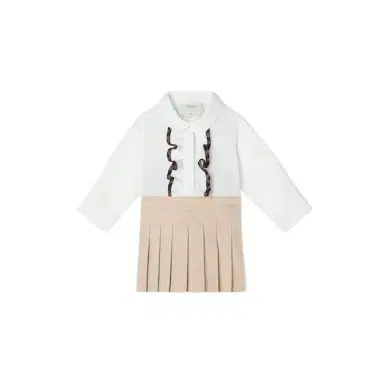 Fendi Baby dress with white cotton poplin long-sleeved shirt | Thumbnail 1 Fendi Baby dress with white cotton poplin long-sleeved shirt | Thumbnail 1