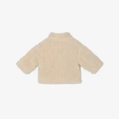 Fendi Beige teddy-effect wool baby jacket with tone-on-tone | Thumbnail 2