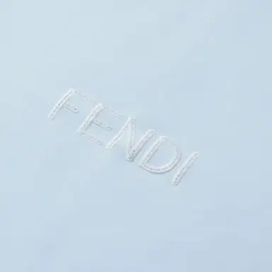Fendi Light blue jersey fleece baby blanket featuring a white | Thumbnail 3