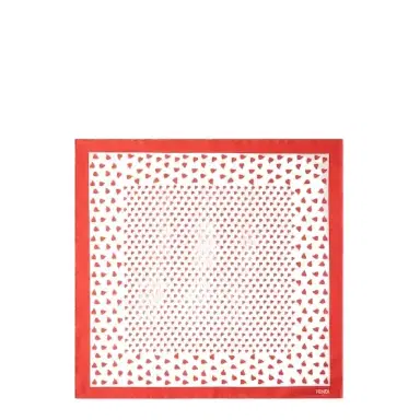 Fendi Square foulard printed on both sides with a heart motif | Thumbnail 1 Fendi Square foulard printed on both sides with a heart motif | Thumbnail 1