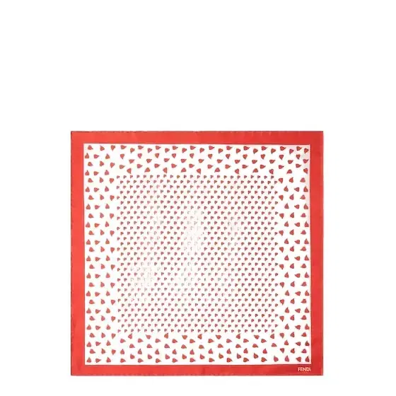 Fendi Square foulard printed on both sides with a heart motif