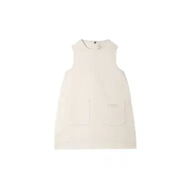 Fendi White denim-effect cotton pinafore dress with tone-on-tone | Thumbnail 1
