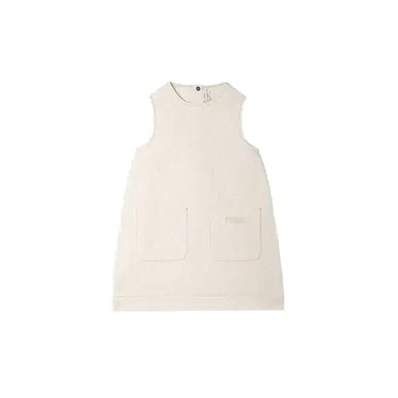 Fendi White denim-effect cotton pinafore dress with tone-on-tone