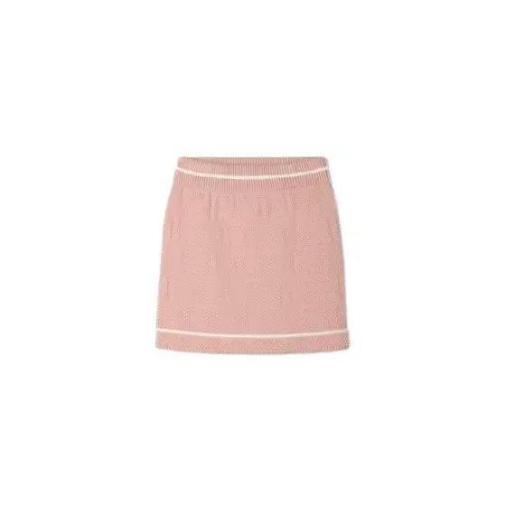 Fendi Junior pink cotton knit midi skirt with all-over
