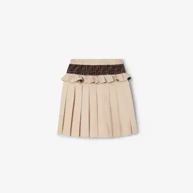 Fendi Junior beige gabardine midi skirt | Thumbnail 2