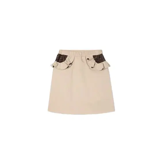 Junior beige gabardine midi skirt