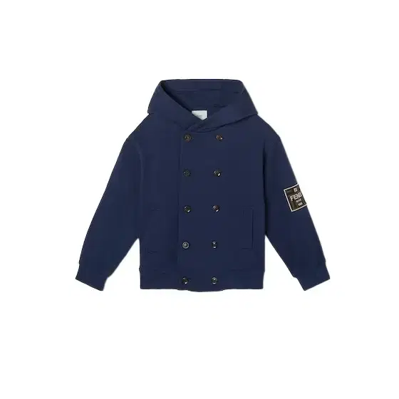 Junior navy blue jersey fleece junior jacket with hood