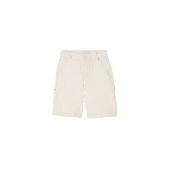 White denim-effect junior Bermudas with tone-on-tone