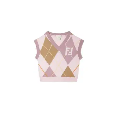 Fendi Junior wool knit gilet with multicolour Argyle motif | Thumbnail 1 Fendi Junior wool knit gilet with multicolour Argyle motif | Thumbnail 1