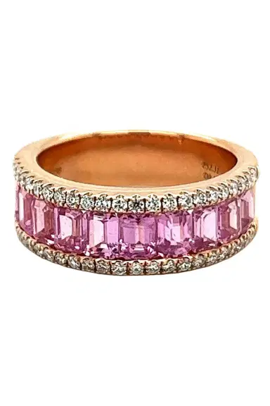 LISA NIK Pink Sapphire Diamonds Rainbow Collection Ring | Thumbnail 1 LISA NIK Pink Sapphire Diamonds Rainbow Collection Ring | Thumbnail 1