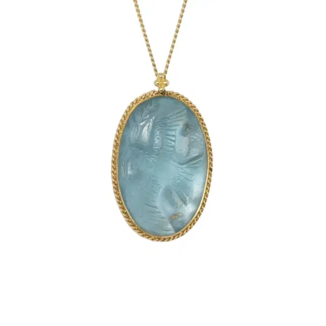 Amáli Amáli One of a Kind 18K Yellow Gold Aquamarine Pendant Necklace by The Solist