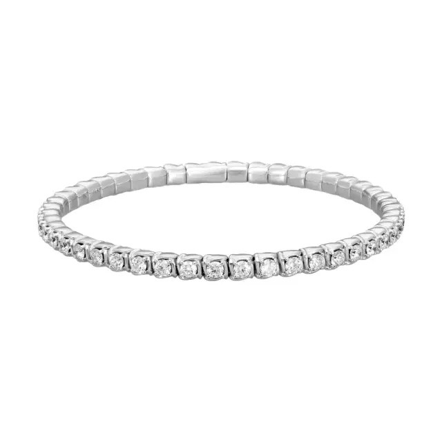 Ina Mar Ina Mar 18K White Gold 4.23 ctw. Round Diamond Stretch Tennis Bracelet by The Solist