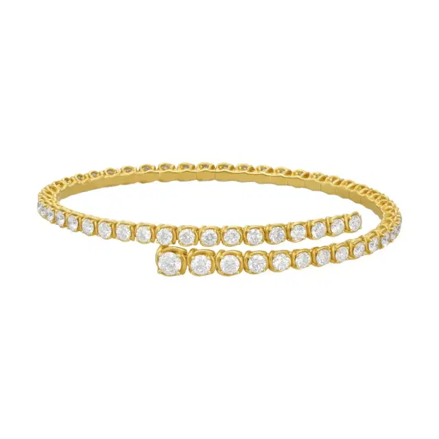 Ina Mar Ina Mar 18K Yellow Gold 4.20 ctw. Round Diamond Wrap Bracelet by The Solist