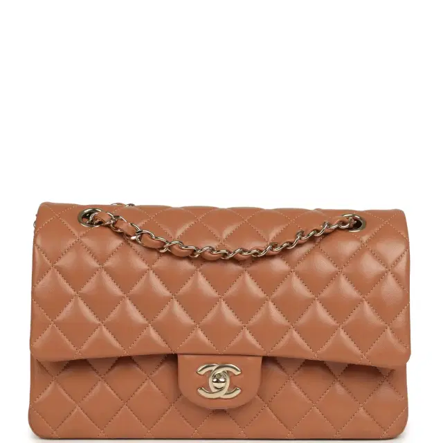 Chanel Chanel Medium Classic Double Flap Bag Caramel Lambskin Light Gold Hardware