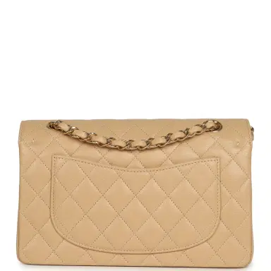 Chanel Chanel Small Classic Double Flap Bag Beige Caviar Light Gold Hardware | Thumbnail 4 Chanel Chanel Small Classic Double Flap Bag Beige Caviar Light Gold Hardware | Thumbnail 4