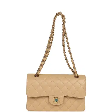 Chanel Chanel Small Classic Double Flap Bag Beige Caviar Light Gold Hardware | Thumbnail 7 Chanel Chanel Small Classic Double Flap Bag Beige Caviar Light Gold Hardware | Thumbnail 7