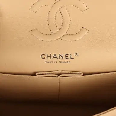 Chanel Chanel Small Classic Double Flap Bag Beige Caviar Light Gold Hardware | Thumbnail 8 Chanel Chanel Small Classic Double Flap Bag Beige Caviar Light Gold Hardware | Thumbnail 8