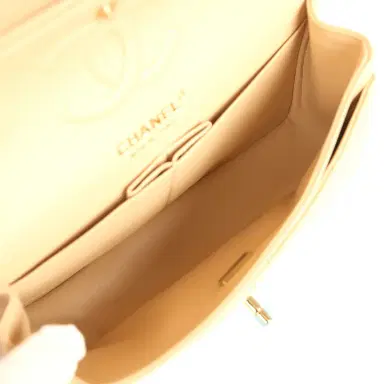 Chanel Chanel Small Classic Double Flap Bag Beige Caviar Light Gold Hardware | Thumbnail 9 Chanel Chanel Small Classic Double Flap Bag Beige Caviar Light Gold Hardware | Thumbnail 9