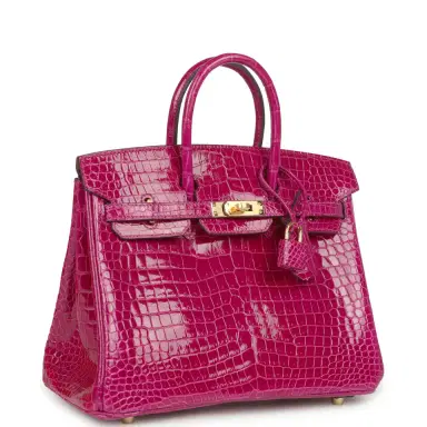 HERMÈS Hermes Birkin 25 Rose Sheherazade Shiny Porosus Crocodile Gold Hardware | Thumbnail 2 HERMÈS Hermes Birkin 25 Rose Sheherazade Shiny Porosus Crocodile Gold Hardware | Thumbnail 2