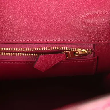 HERMÈS Hermes Birkin 25 Rose Sheherazade Shiny Porosus Crocodile Gold Hardware | Thumbnail 9 HERMÈS Hermes Birkin 25 Rose Sheherazade Shiny Porosus Crocodile Gold Hardware | Thumbnail 9