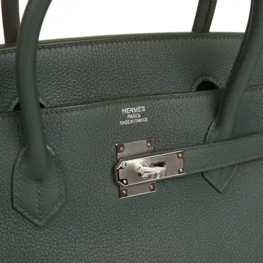 HERMÈS Hermes Birkin 40 Vert Mangrove Togo Palladium Hardware | Thumbnail 7