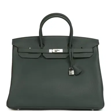 HERMÈS Hermes Birkin 40 Vert Mangrove Togo Palladium Hardware | Thumbnail 1