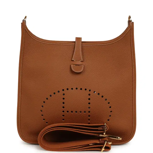 HERMÈS Hermes Evelyne III PM Gold Clemence Gold Hardware