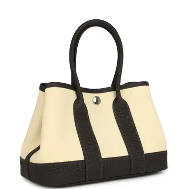 HERMÈS Hermes Garden Party Neo 23 Vanille Toile Officier Canvas and Bai Brun Negonda Palladium Hardware | Thumbnail 2