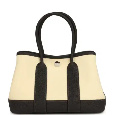 HERMÈS Hermes Garden Party Neo 23 Vanille Toile Officier Canvas and Bai Brun Negonda Palladium Hardware | Thumbnail 4