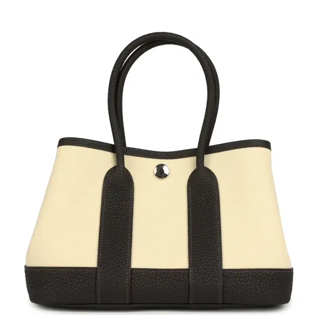 HERMÈS Hermes Garden Party Neo 23 Vanille Toile Officier Canvas and Bai Brun Negonda Palladium Hardware