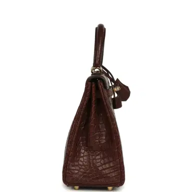 HERMÈS Hermes Kelly Retourne 25 Havane Matte Alligator Permabrass Hardware | Thumbnail 3