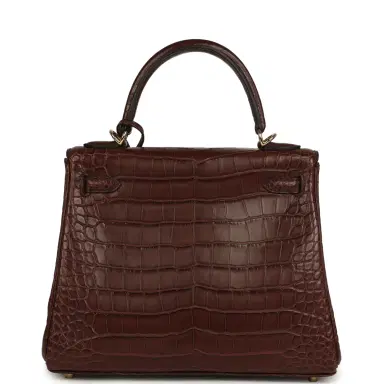 HERMÈS Hermes Kelly Retourne 25 Havane Matte Alligator Permabrass Hardware | Thumbnail 4