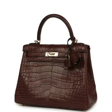 HERMÈS Hermes Kelly Retourne 25 Havane Matte Alligator Permabrass Hardware | Thumbnail 5