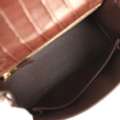 HERMÈS Hermes Kelly Retourne 25 Havane Matte Alligator Permabrass Hardware | Thumbnail 8