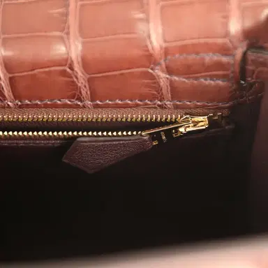 HERMÈS Hermes Kelly Retourne 25 Havane Matte Alligator Permabrass Hardware | Thumbnail 9