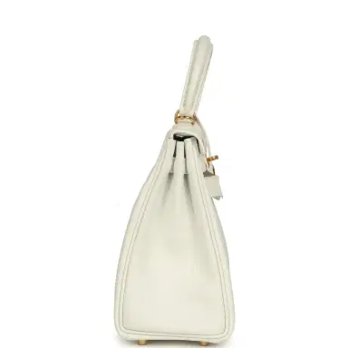 HERMÈS Hermes Kelly Retourne 25 New White Swift Gold Hardware | Thumbnail 3