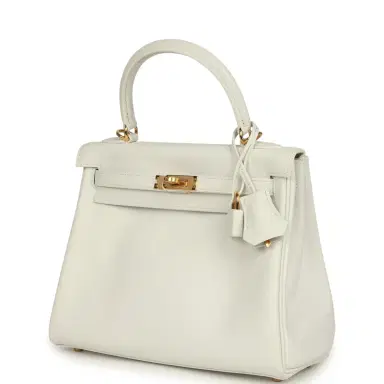 HERMÈS Hermes Kelly Retourne 25 New White Swift Gold Hardware | Thumbnail 5