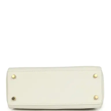 HERMÈS Hermes Kelly Retourne 25 New White Swift Gold Hardware | Thumbnail 6