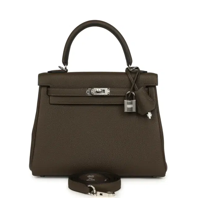 HERMÈS Hermes Kelly Retourne 25 Vert Loden Togo Palladium Hardware