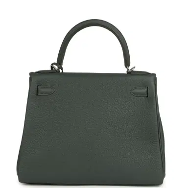 HERMÈS Hermes Kelly Retourne 28 Vert Mangrove Togo Palladium Hardware | Thumbnail 4
