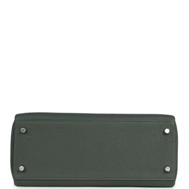 HERMÈS Hermes Kelly Retourne 28 Vert Mangrove Togo Palladium Hardware | Thumbnail 6