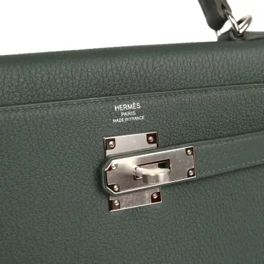 HERMÈS Hermes Kelly Retourne 28 Vert Mangrove Togo Palladium Hardware | Thumbnail 7