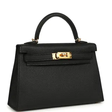 HERMÈS Hermes Kelly Sellier 20 Black Epsom Gold Hardware | Thumbnail 2
