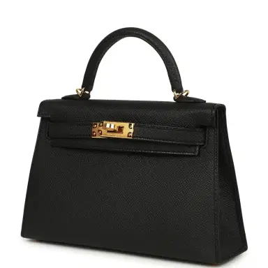 HERMÈS Hermes Kelly Sellier 20 Black Epsom Gold Hardware | Thumbnail 5
