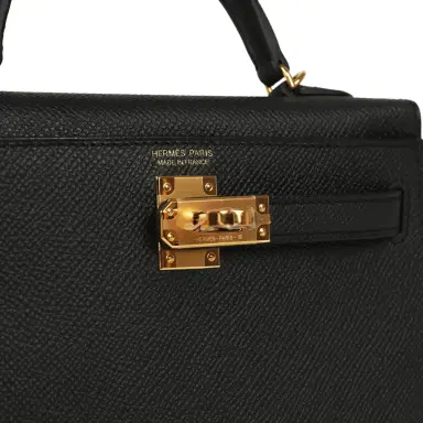 HERMÈS Hermes Kelly Sellier 20 Black Epsom Gold Hardware | Thumbnail 7