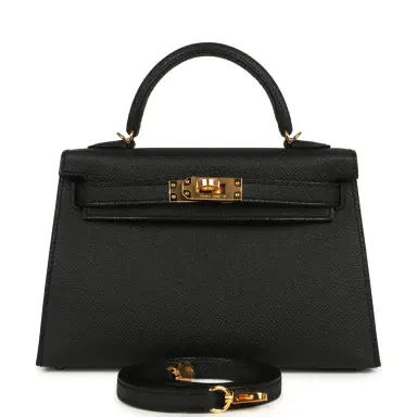 HERMÈS Hermes Kelly Sellier 20 Black Epsom Gold Hardware | Thumbnail 1