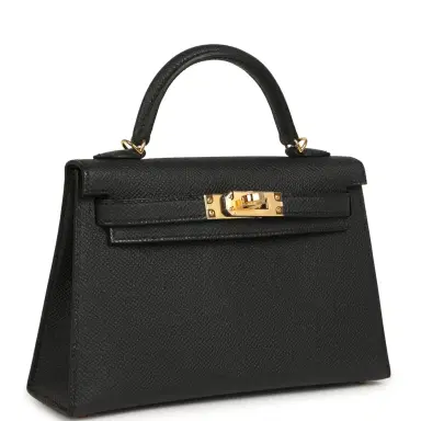 HERMÈS Hermes Kelly Sellier 20 Black Epsom Gold Hardware | Thumbnail 2