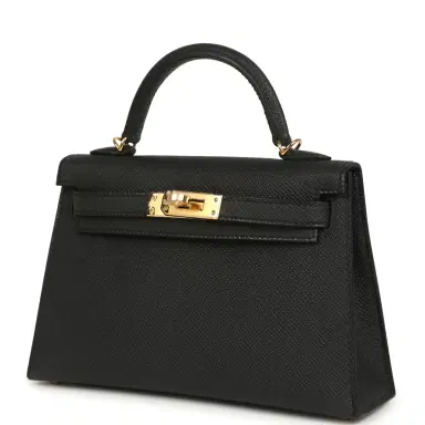 HERMÈS Hermes Kelly Sellier 20 Black Epsom Gold Hardware | Thumbnail 5